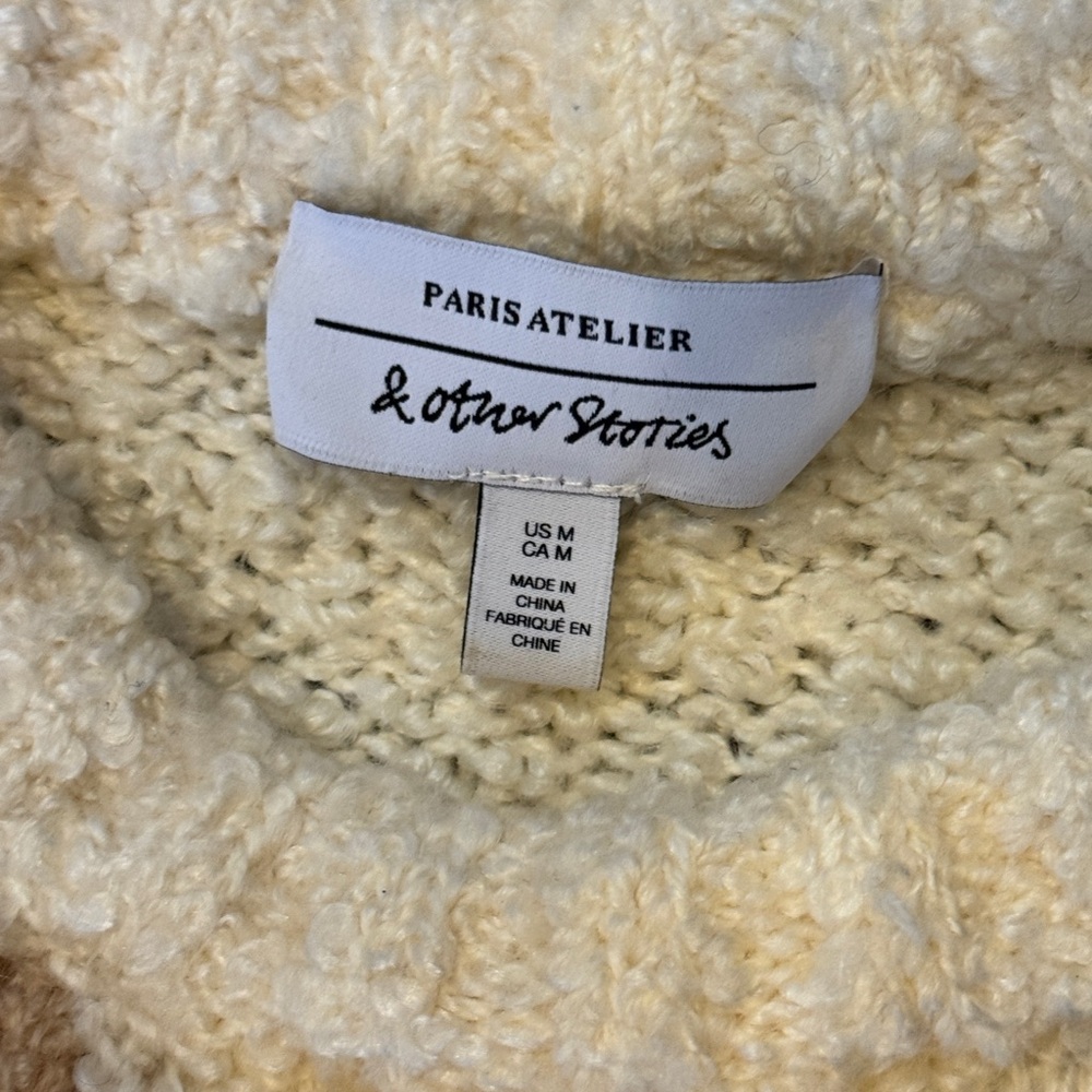 & Other Stories Cream and Black Polka Dot Sweater - Picture 3 of 3